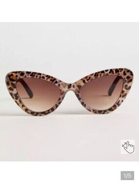 🆕️🐆 TORRID LEOPARD ANIMAL PRINT CAT EYE SMOKE LENS SUNGLASSES🐆
